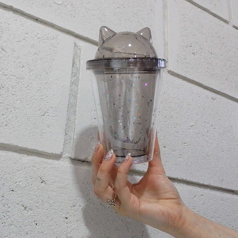 Vaso Infantil Gatito Y Brillos 350ml