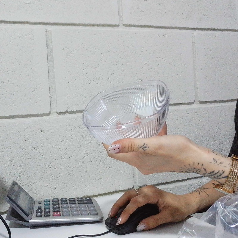 Bowl Cuadrado De Acrilico Galata Transparente 400 Ml