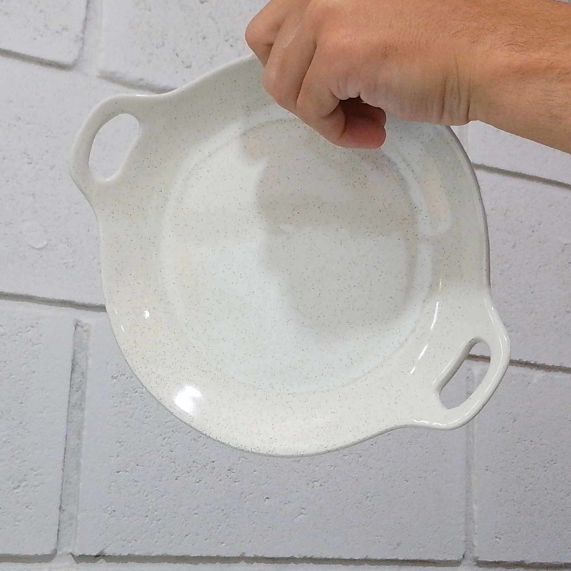 Fuente Redonda De Ceramica Puntitos Cream 25,5 Cm