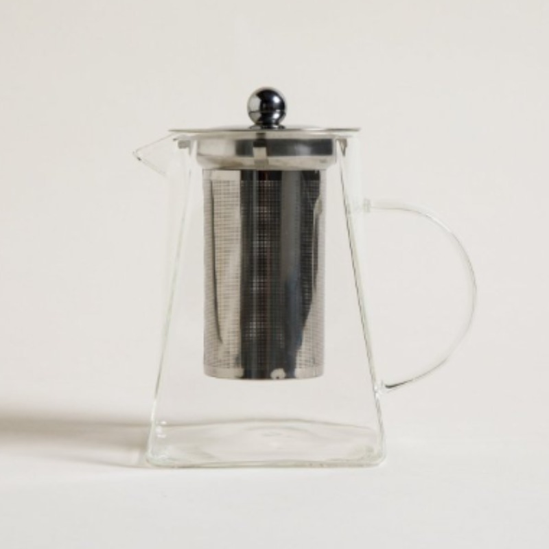Tetera Conica De Vidrio Con Infusor De Acero 950 Ml